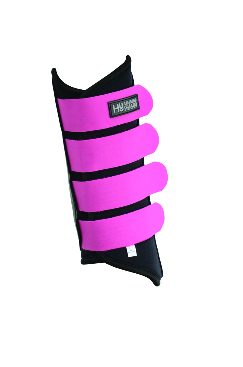 Hy Armoured Guard Neoprene Brushing Boots - Black/Pink